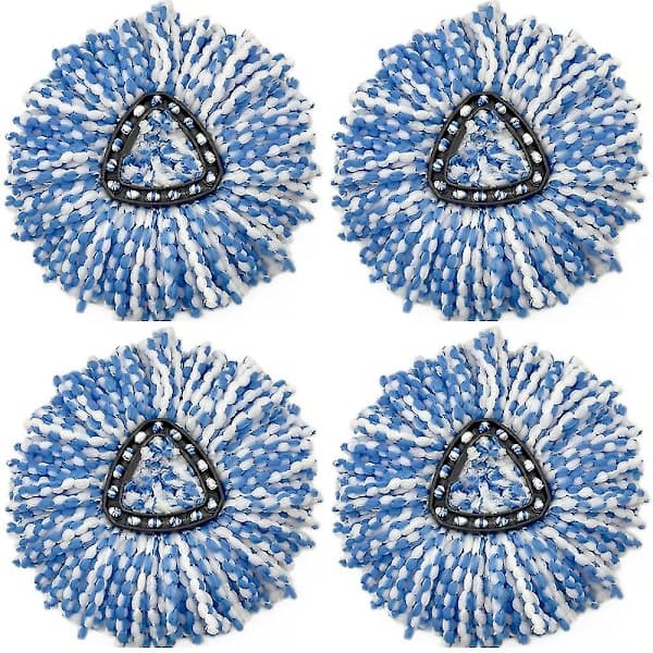 4-pakning svingbar mopp erstatningshode mopphode refill mopphode for gulvrengjøring Mikrofiber mopphode deler hvit