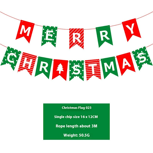 Röd Grön God Jul Banner Pappersjulsnögubbe God Tang för Julparty Dekoration (16*12cm)