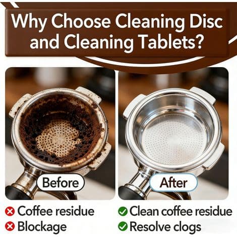 Espresso Cleaning Disc and 12 Cleaning Tablets — Coffee Machine Maintenance Kit — Compatible with Espresso Machines
