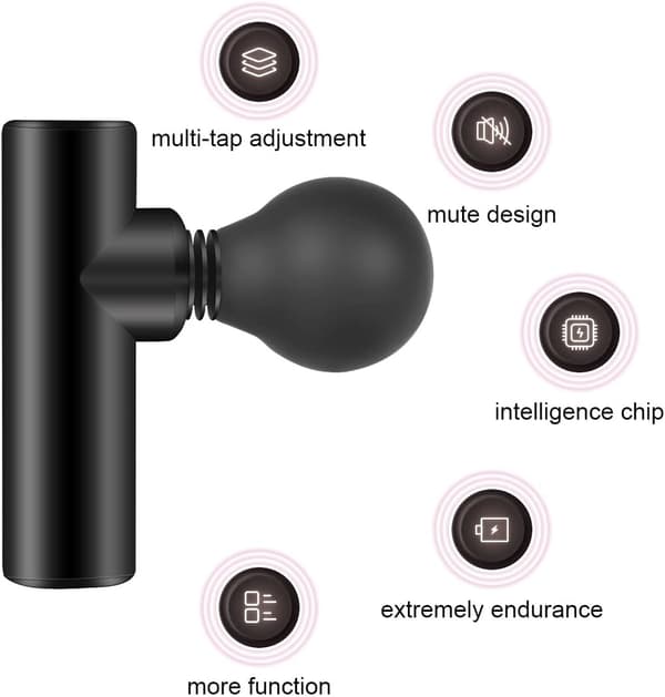 Mini Massage Gun - Portable USB Charging, Super Quiet 8 Speeds