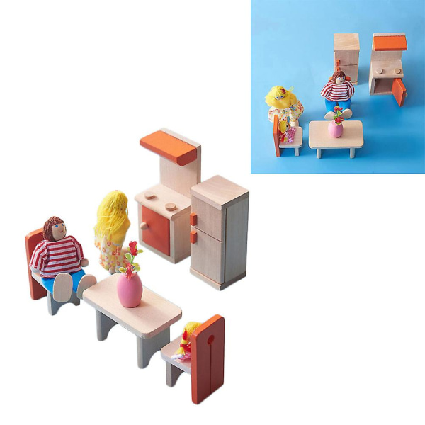 Miniture Dekoration Mini Køkken Mini Bord Mini Hus Møbler Mini Hus Køkken Farverigt 20*12.5cm Colorful 20*12.5cm
