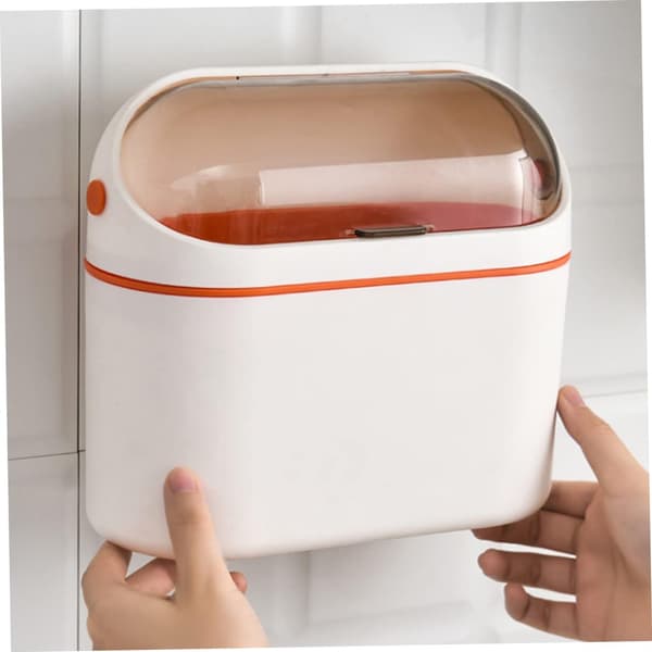 Wall-mounted Trash Can Small Kitchen Compost Bin Modern Lid Compact