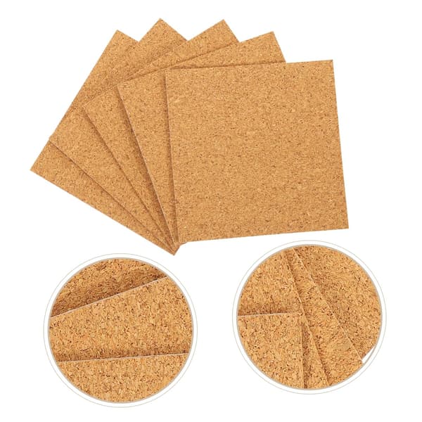 Cork Coaster Square Cork Mat 2mm Thick Self-Adhesive for Drink Holders