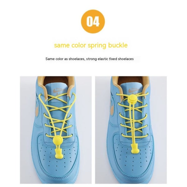 Lämplig för vuxna och barn med runda reflekterande elastiska obundna skosnören i gult yellow
