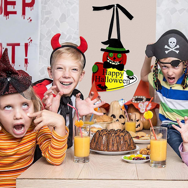 Halloween Træhængende Skilt Vægskilt Vindue Vedhæng Træskilt Spøgelseshus Have Hjem Fest DekorationA