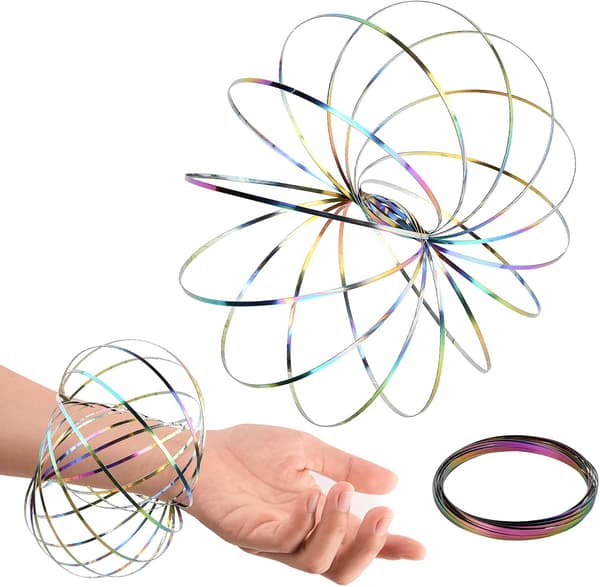 Flow Ring, Leksaker Flow Rings 3D Rainbow Spring Metal Interaktiv Ri