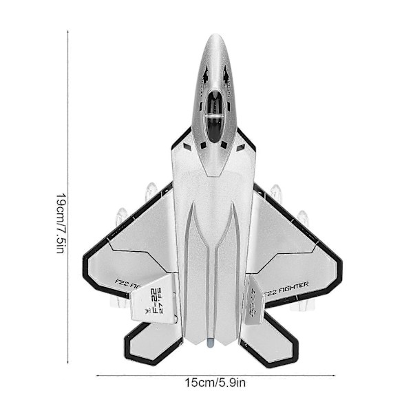 F22 Træk Tilbage Flymodel Høj Simulering Legeringsflymodel Legetøj med Lys Lyd Sølv