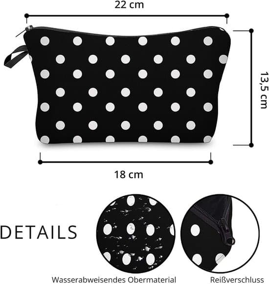 Stylish waterproof toiletry bag with an original printed pattern, suitable for travel and everyday use.
