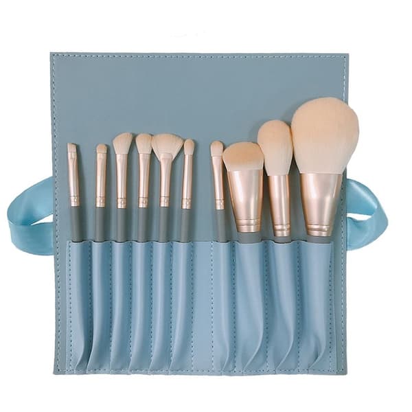 Bærbar blød pels makeupbørste, Morandi farvet makeupbørstesæt, b