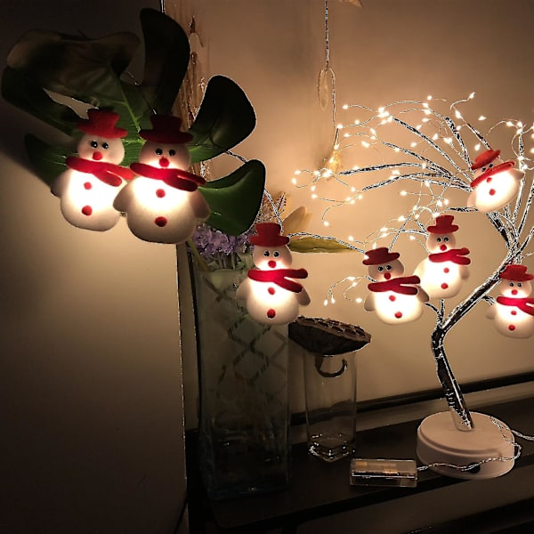 Julepynt 3m 20 LED Lysstreng Julemand Snefnug Træpynt (1 stk)