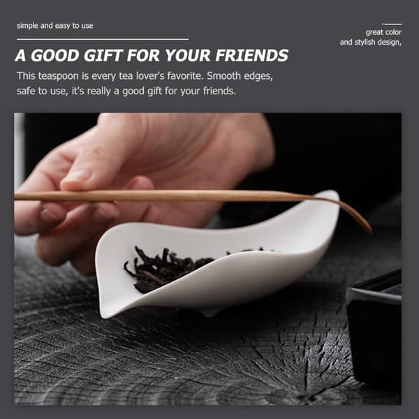Ceramic Tea Scoop White Portable Multifunctional Tea Scoop with Creative Design Practical