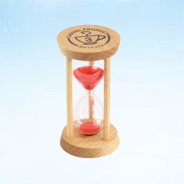 3 Minuters Heminredning Sandtimer 3 Minuters Glastimer Sandtimer Barn Röd 5x10cm Red 5x10cm