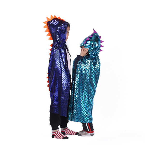 Barnens Halloween Dinosaur Kappa Kappe Glans Cosplay Kostym Draken Huvad Kappa 110*90cm