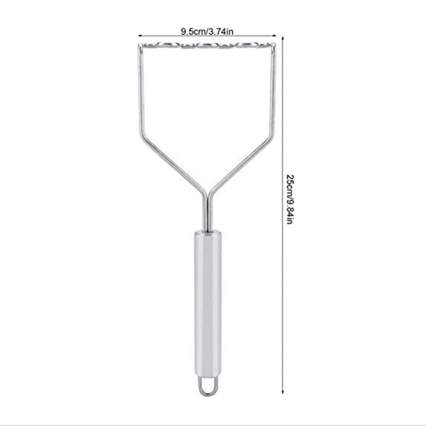Stainless Steel Potato Masher with Wave Shape, Kitchen Utensil for Efficient Mashing