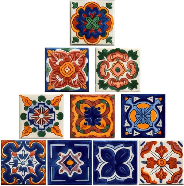 Tile Stickers Decorative Tile Decals 10 Pcs Morocco Style Self-Adhesive Easy to Use PVC Material