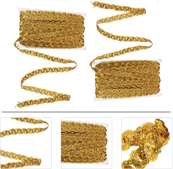 Sequin Lace Trim 1.5cm Decorative Lace Fabric DIY Sewing Accessories