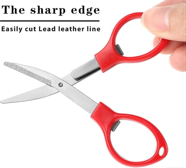 3-pack Foldable Small Stainless Steel Scissors, Portable Mini Travel Scissors, Craft Scissors for Home Office (Blue, Red, Rose Red)