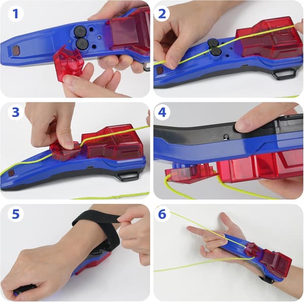 Rope Launcher/Web Shooter, High-Speed Rotating Rope with Automatic Retraction | Light Effect, Suitable for Children 6+ and Adults