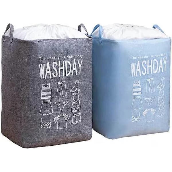 HA~Large Laundry Hamper, Quilt, Clothes, Toys and Sundries Storage Bag, Dustproof Drawstring Opening, Foldable