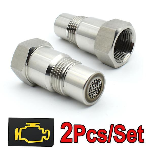 2X Bil CEL Check Engine Lampa Syresensor Adapter M18x1.5 CEL On Motorlampa Eliminator Bung Kit Set Katalysator Fix Bil Auto Delar Tillbehör