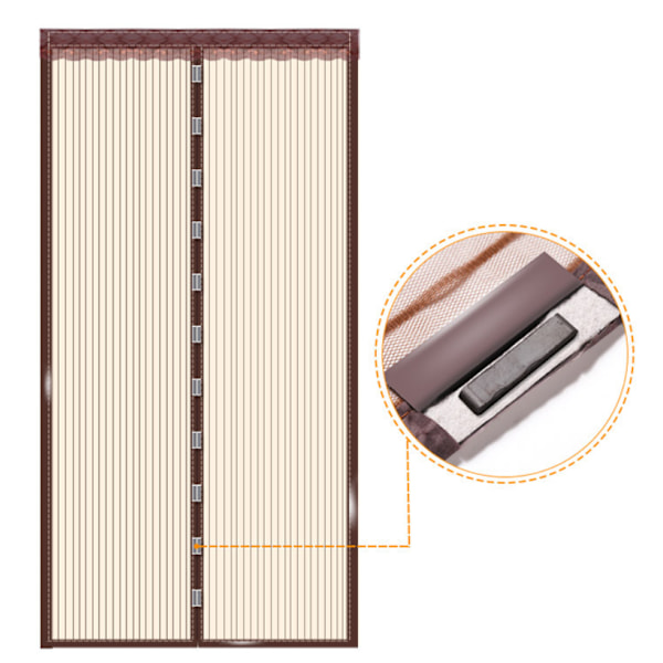 Hvid Magnetisk Myggenet Dør 95x220cm, Glasfiber Myggenet Dør, Anti-Flue Gardiner til Dør Automatisk Lukning Ultra Mesh