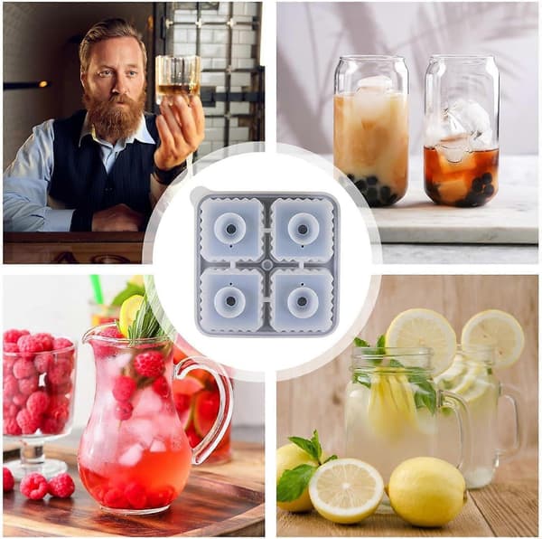 Whiskey Ice Cube Mold with Leak-Proof SnapLock, Large Silicone Mold for Slow-Melting Bourbon Ice Cubes