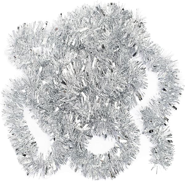 10 kpl metallinen glitterseppele hopea