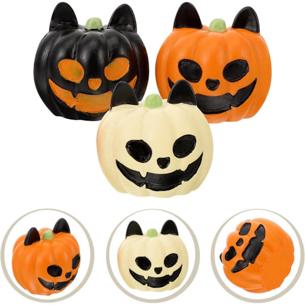 Halloween-koristeet 3 kpl Halloween-miniatyyripumppu-koristeet Hartsi Mini-haamu-pumppu-hahmot Akvaariokoriste