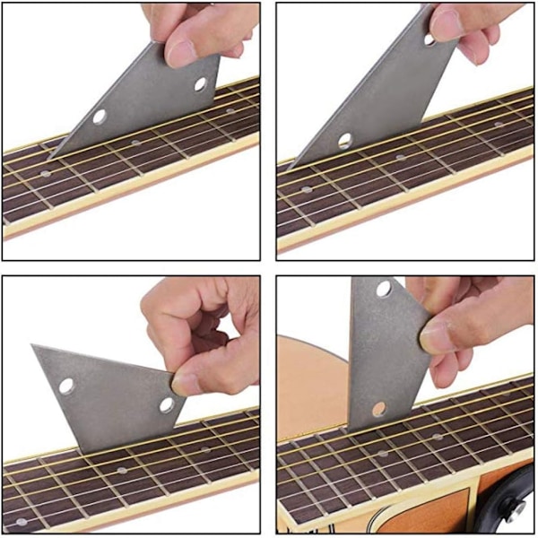 Gitarverktøysett Inkludert 1 stk Gitarfil, 1 stk Rustfritt Stål Rocker, 2 stk Gripebrettbeskyttere og 2 Slipesteiner for Gitar