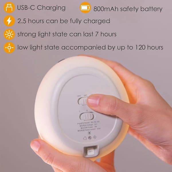 Rabbit Silicone Night Light, LED Night Light USB Charging Timer Automatic Shut-off, Bedside Lamp Decoration, Suitable for Children's Room Decoration