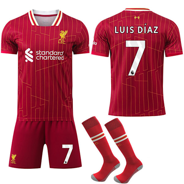 Kausikampanja! Laadukas Liverpoolin jalkapallon kotipaita sukilla lapsille ja aikuisille 2024-2025 No.7 LUIS DIAZ No.7 LUIS DIAZ No.7 LUIS DIAZ No.7 LUIS DIAZ 26