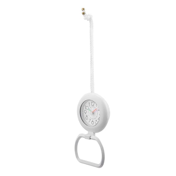 Fashionable Waterproof Dual-Use Hanging Table Clock Bathroom Kitchen Home Decor (White) [DB]