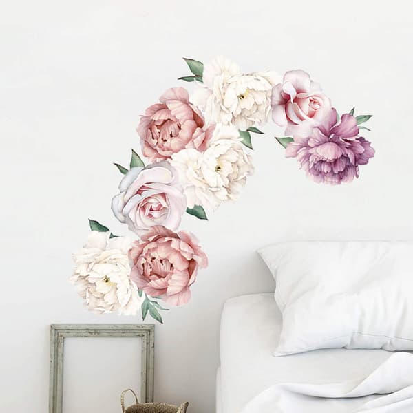 Pion Väggdekor Blommor Väggdekaler, Pioner Ros Blommor
