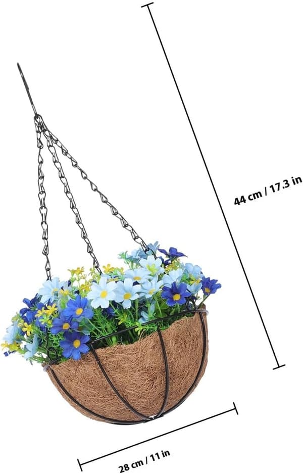 Hanging Basket with Artificial Flowers Creative Design Durable Material Convenient