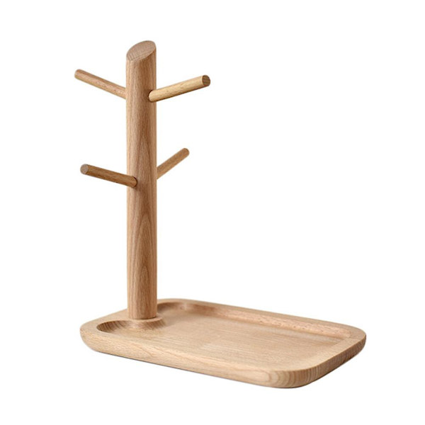 Nøkkelringer Dame Klokke Display Brett Smykke Display Holder Vintage Smykketre Tre Smykke Brett Khak