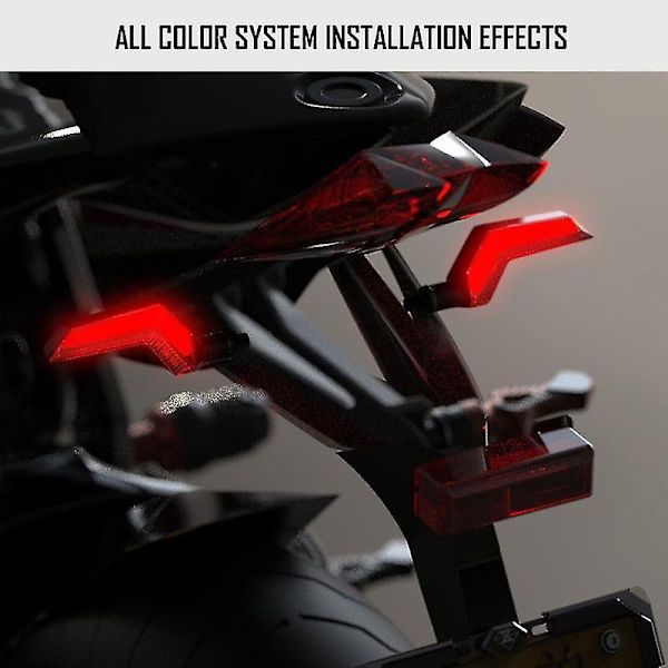 2 stk Universelle Motorsykkel Blinklys LED Lysindikator, Rød