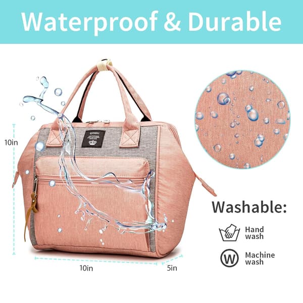 Small Diaper Backpack, Mini Diaper Backpack and Diaper Shoulder Bag with Insulated Pocket Pink Pink