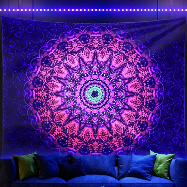 In The Dark, Black Light Bohemian Hippie Poster Väggupphängning för sovrum Estetisk vägg och rum Deco100x150cm