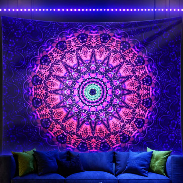 In The Dark, Black Light Bohemian Hippie Poster Veggoppheng for soverom Estetisk vegg og rom Deco100x150cm