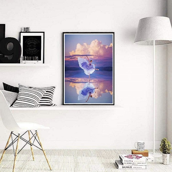 DIY Timanttimaalauspakkaukset 5D Ballet Täysi Timanttimaalaus Ballet Timanttitaide, 12×16 Tuumaa