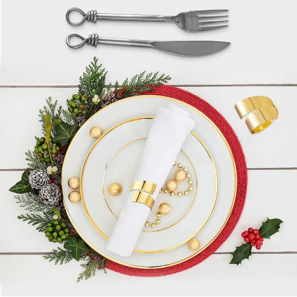 8 st Servett Ringar Metall Servetthållare Gyllene Servettring Servett Spänne Servettring Familj Servettring Tyg För Bröllop Restaurang Servett