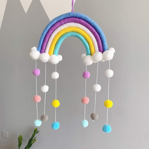 Rainbow Tapestry, heminredning, dekorativ handvävd väggbonad