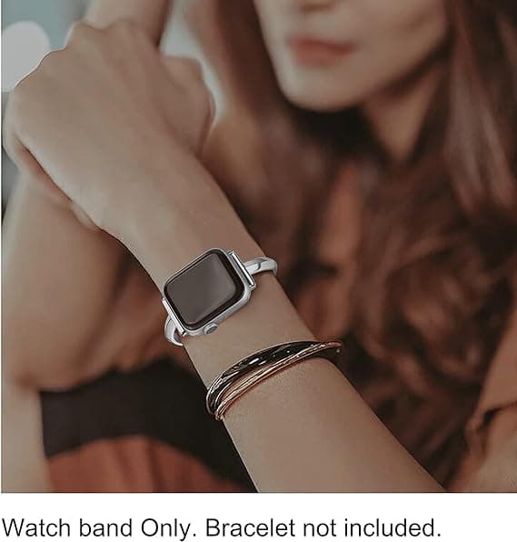 Sølv 38/40/41 mm, rustfrit stålrem kompatibel med Apple Wa