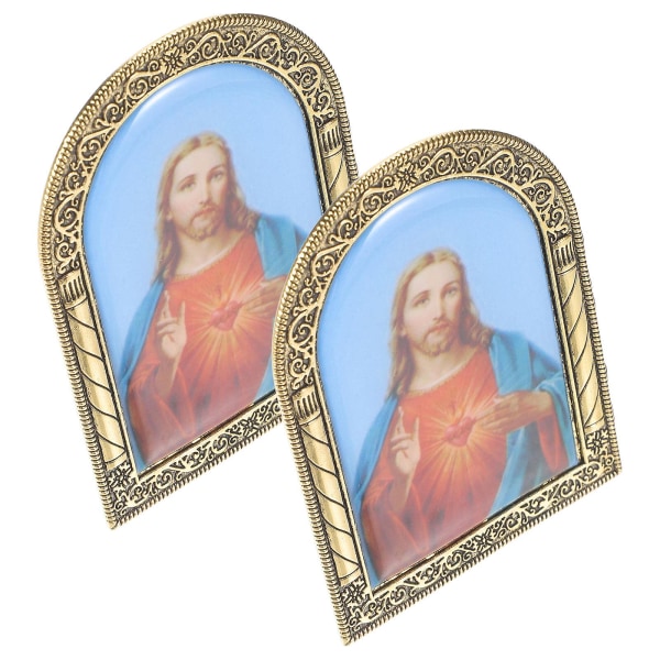 2 st Kristallbildprydnader Romersk Kolonn Präglad Båge Legering Kristallprydnader 9x6,5cm