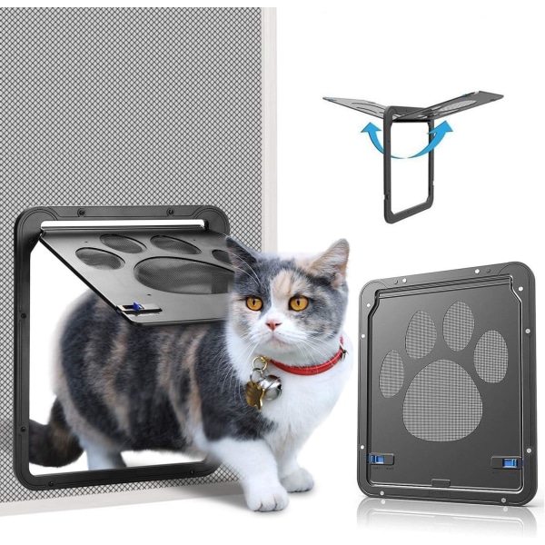 Ownpets Pet Dør til Skærmbord, Indvendig Dør, Låsbar Magnetisk Klap Skærm Automatisk Låsbar Sort Dør til Hvalp Hund og Kat D