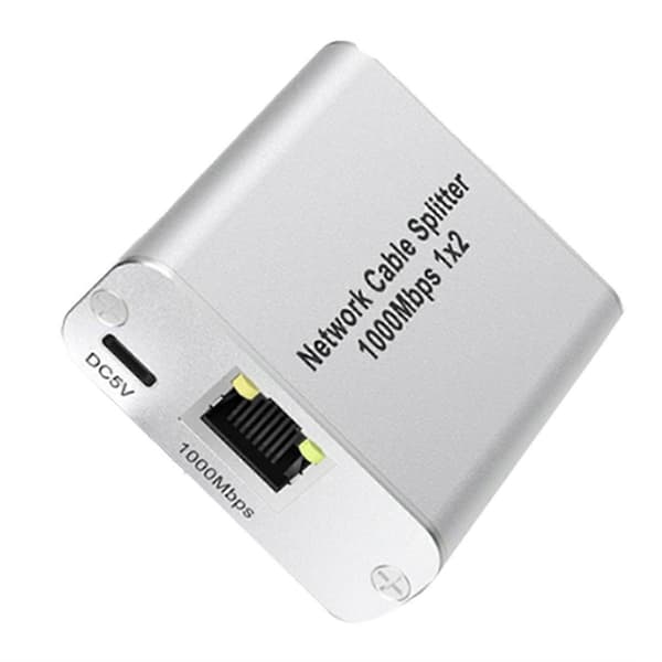 Ethernet Splitter 1 til 2 Højhastigheds Gigabit Ethernet Switch 2 Port Internet RJ45 LAN Splitter til Ca