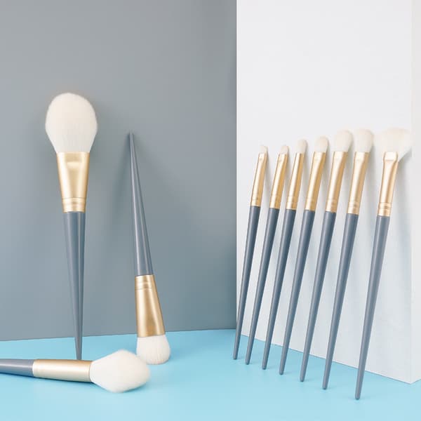 Bærbar blød pels makeupbørste, Morandi farvet makeupbørstesæt, b