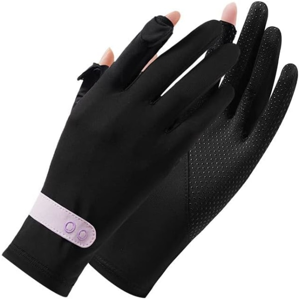 Solbeskyttelseshandsker til kvinder, Fuldfinger Touchscreen-handsker, UPF 50+ sommer UV-beskyttelseshandsker til golf, Vandreture og