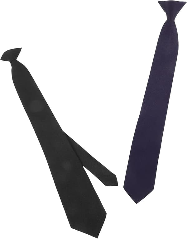 2 stk. formel clip-on slips til mænd, sort slips med polyester- og metalmateriale med rynkebestandighed, kontor, semiformal
