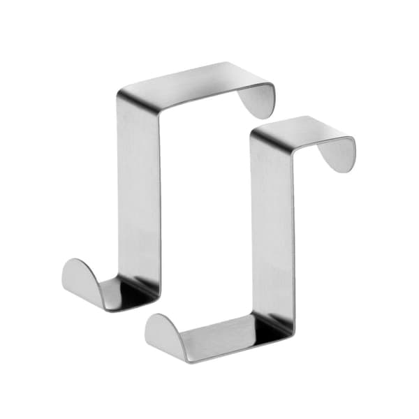 Vändbar dörr- och skåpkrok, 10-pack silver